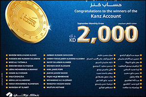 Burgan Bank Announces the Names of the Monthly Draw Winners of Kanz Account