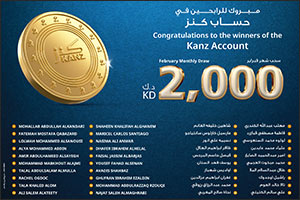 Burgan Bank Announces the Names of the Monthly Draw Winners of Kanz Accounts